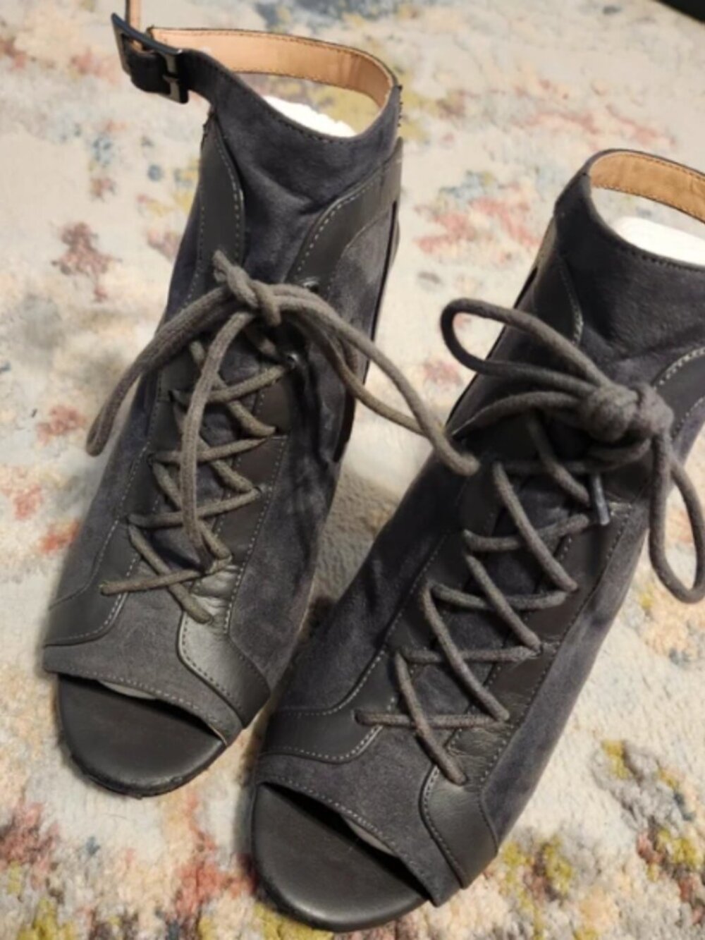Grey heel boots